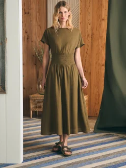 Coast To Coast Midi Dress - Military Olive