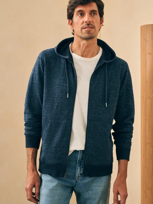 Double Knit Zip Hoodie - Varsity Navy Heather
