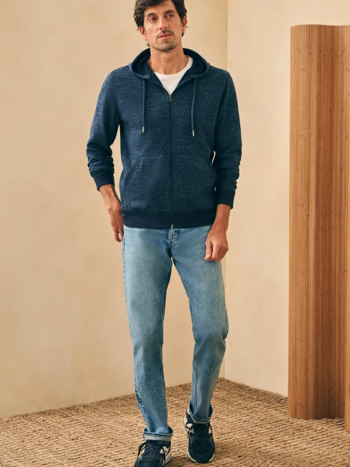 Double Knit Zip Hoodie - Varsity Navy Heather