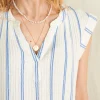 Dream Cotton Gauze Dylan Top - Back Bay Stripe
