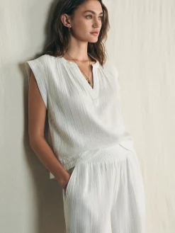 Dream Cotton Gauze Dylan Top - White