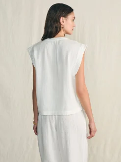 Dream Cotton Gauze Dylan Top - White