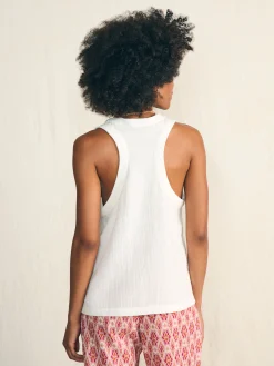 Dream Cotton Gauze Scoop Neck Tank - White