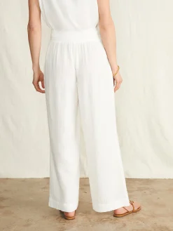 Dream Cotton Gauze Wide Leg Pant - White