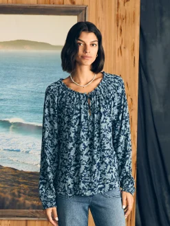 Emery Top - Blue Esna Floral