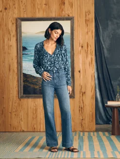 Emery Top - Blue Esna Floral