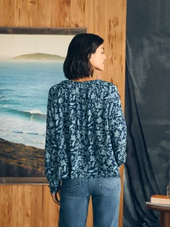 Emery Top - Blue Esna Floral