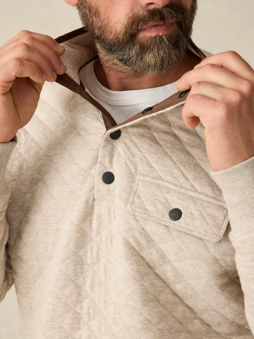 Epic Quilted Fleece Pullover - Oatmeal Melange