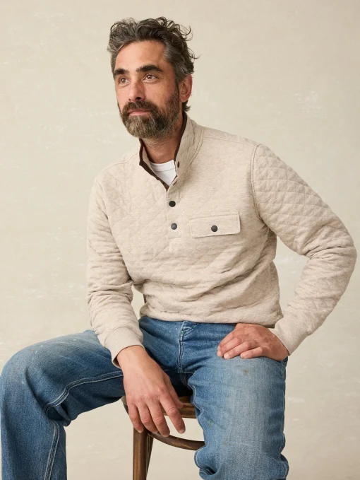 Epic Quilted Fleece Pullover - Oatmeal Melange