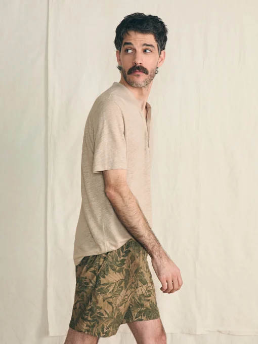 Essential Drawstring Short (6.5" Inseam) - Olive Jungle Tropical