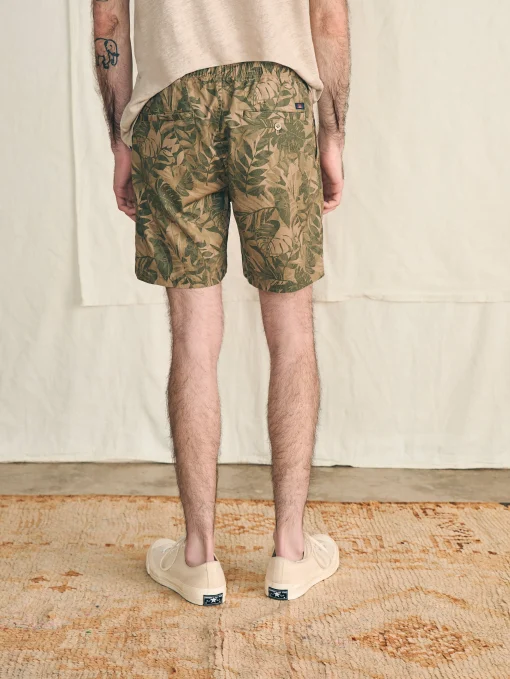 Essential Drawstring Short (6.5" Inseam) - Olive Jungle Tropical
