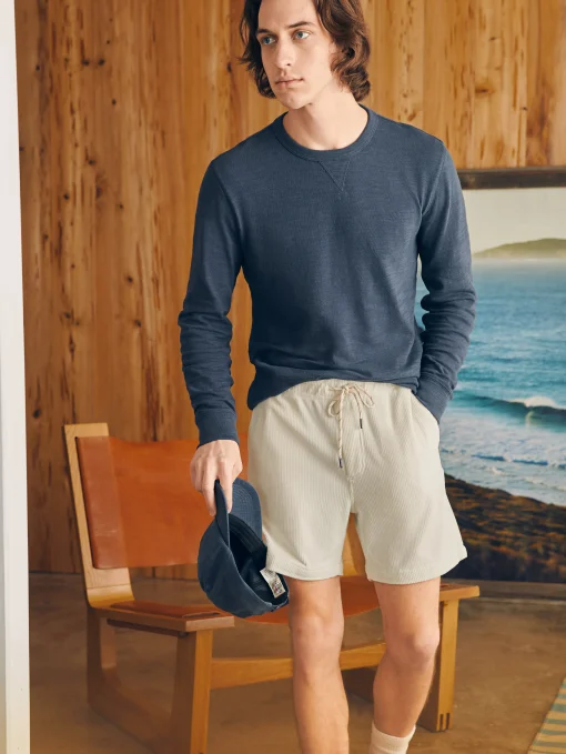 Essential Italian Knit Cord Short (6" Inseam) - Stone