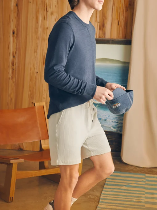 Essential Italian Knit Cord Short (6" Inseam) - Stone