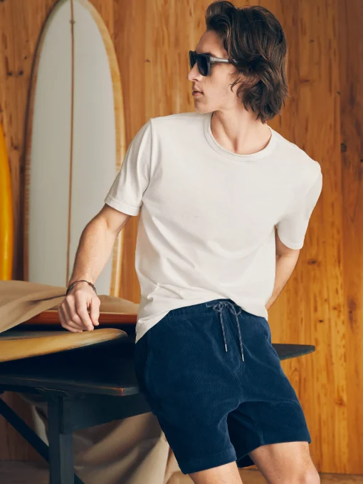 Essential Italian Knit Cord Short (6" Inseam) - Spring Navy