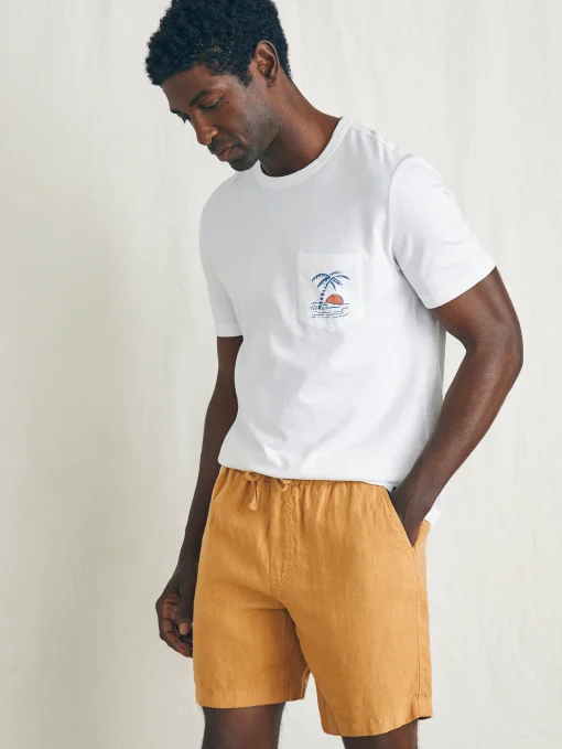 Essential Linen Short (6.5" Inseam) - Sunset Gold