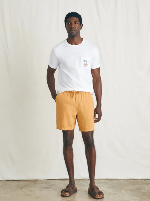 Essential Linen Short (6.5" Inseam) - Sunset Gold