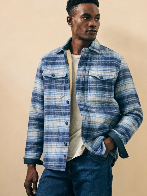 High Pile Fleece Lined Wool CPO - Mountain Mist Plaid