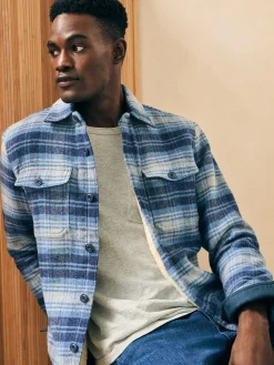 High Pile Fleece Lined Wool CPO - Mountain Mist Plaid