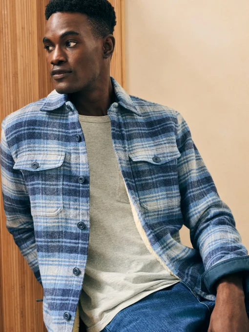 High Pile Fleece Lined Wool CPO - Mountain Mist Plaid
