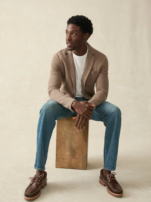 Inlet Knit Blazer - Walnut Melange