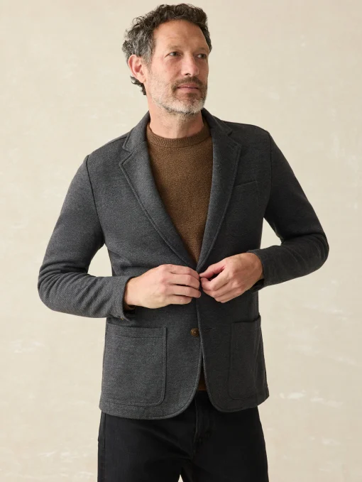Inlet Knit Blazer (Tall) - Black Sky Melange