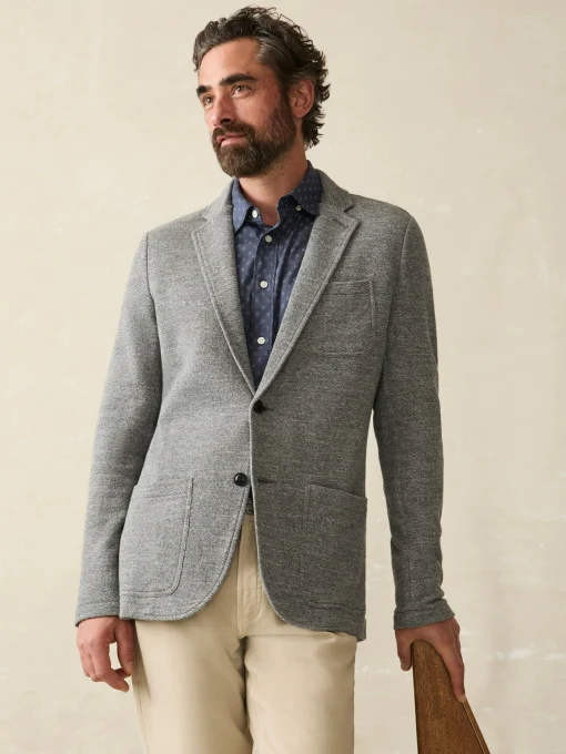 Inlet Knit Blazer (Tall) - Medium Grey Melange