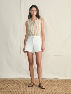Isha Top - Natural Bombay Stripe