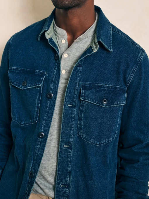 Jersey Shirt Jacket - Indigo
