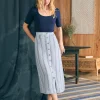 La Jolla Skirt - Day Lily Stripe