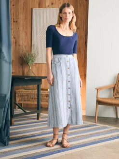 La Jolla Skirt - Day Lily Stripe