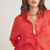 Laguna Linen Relaxed Shirt - Poppy Red