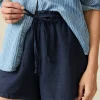 Laguna Linen Tie Waist Short - Navy Blazer