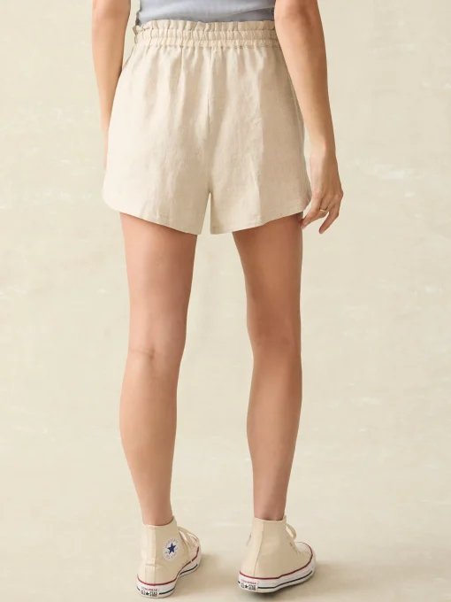 Laguna Linen Tie Waist Short - Flax