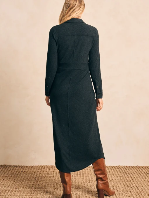 Legend™ Sweater Maxi Dress - Heathered Black Twill