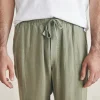 Linen Drawstring Pant - Canyon Olive