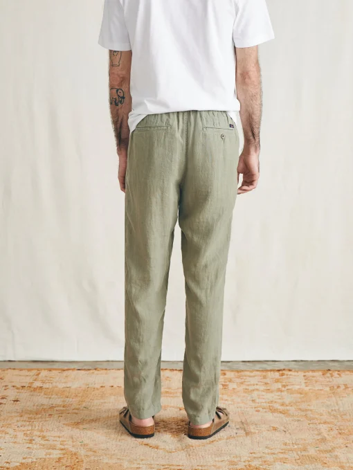 Linen Drawstring Pant - Canyon Olive