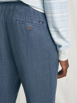 Linen Drawstring Pant - Look Out Navy
