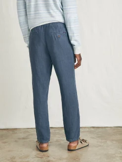 Linen Drawstring Pant - Look Out Navy