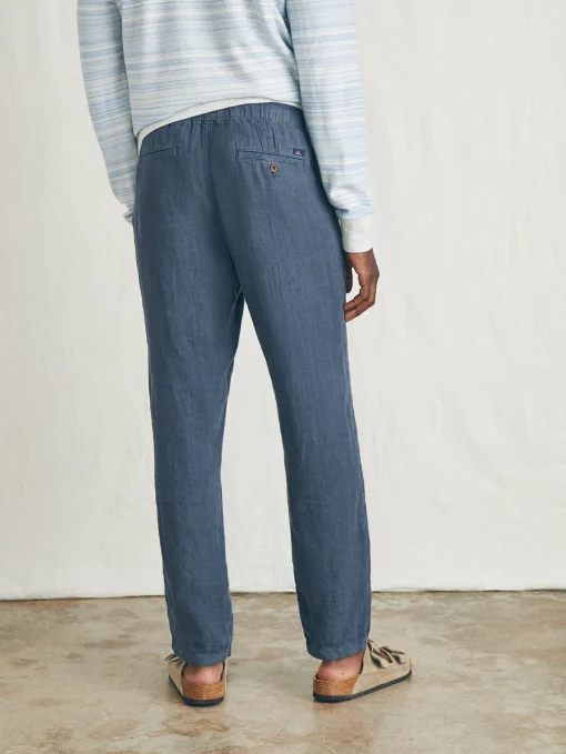 Linen Drawstring Pant - Look Out Navy