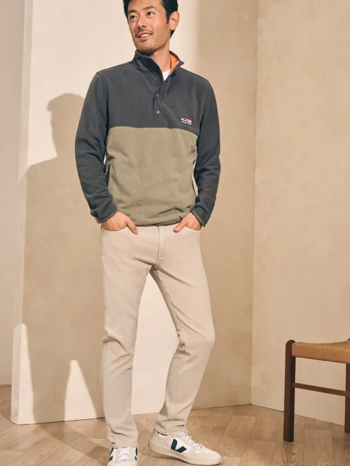 Low Pile Fleece Popover - Faded Black Light Pine