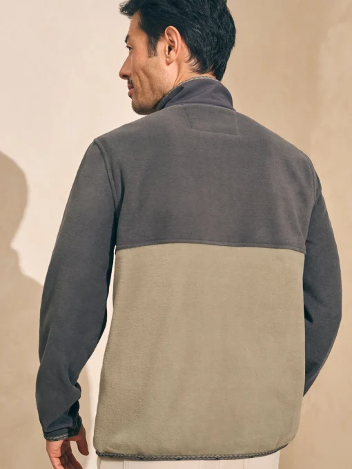 Low Pile Fleece Popover - Faded Black Light Pine