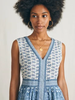 Macey Dress - Blue Clara Ikat