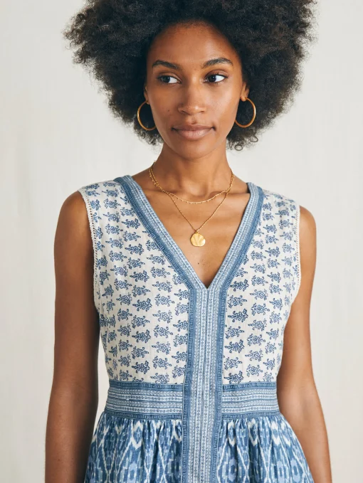 Macey Dress - Blue Clara Ikat
