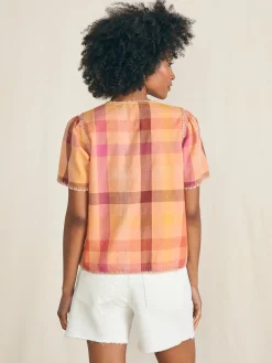 Margate Top - Sunset Desert Plaid