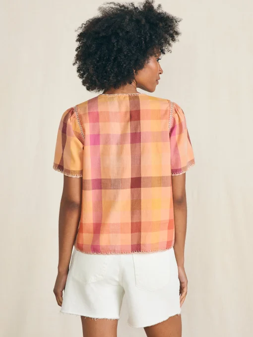 Margate Top - Sunset Desert Plaid