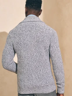 Marled Cotton Cardigan - Light Grey Marl