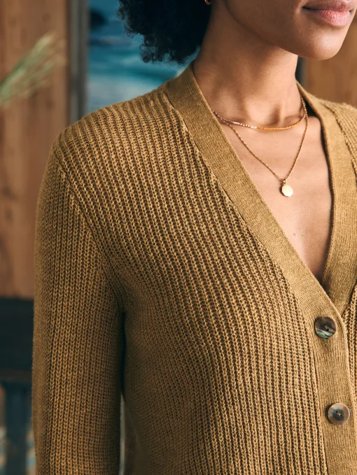 Miramar Linen Cardigan - Antique Bronze