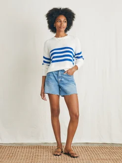Miramar Linen Crew Sweater - Charleston Stripe