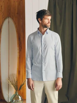 Movement™ Dress Shirt - Blue White Stripe