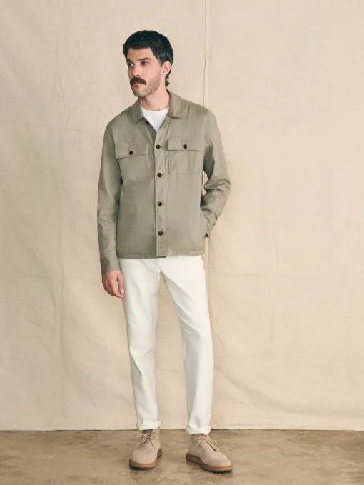 Movement™ Flex Linen Shirt Jacket - Olive Isle